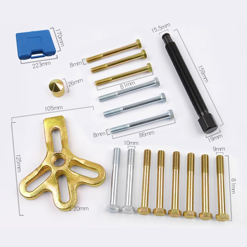 Hanzete, kit di estrattori per volante, bilanciatore armonico, 17 pezzi, estrattore per albero motore, puleggia per albero motore, rimozione del volante, set di estrazione del volante