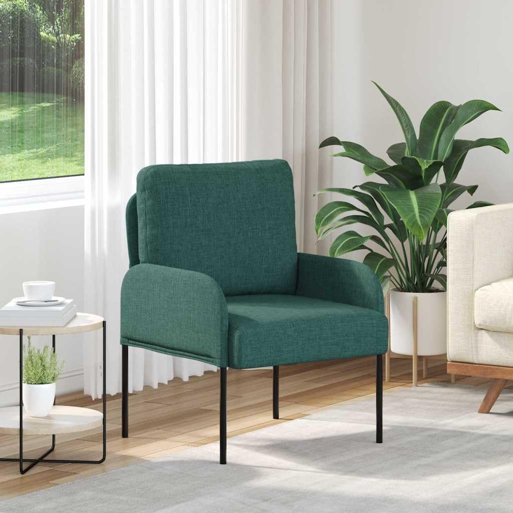 Sofas mit Kissen Dunkelgrün aus Sperrholz 55cm Sitzbreite modernes Wohnzimmer Sofa Couch mit Armlehne und Metallbeinen platzsparend für Büro und Jugendzimmer