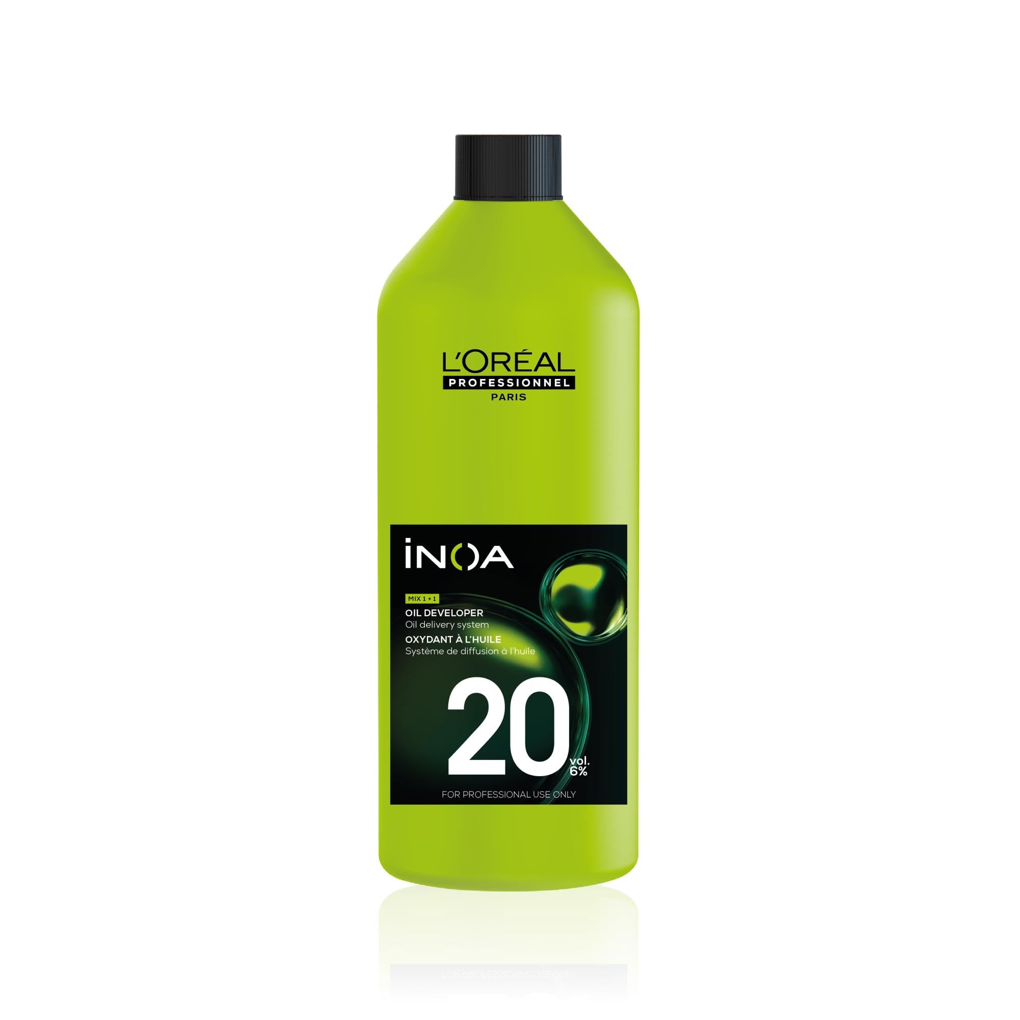 L'OREAL PROFESSIONNEL - Oxydant 20 Volume Crème Riche 6% - À Mélanger Avec les Colorations iNOA - Couvre les Cheveux Blancs & Éclaircit Jusqu'à 2 Tons - iNOA - 1 L