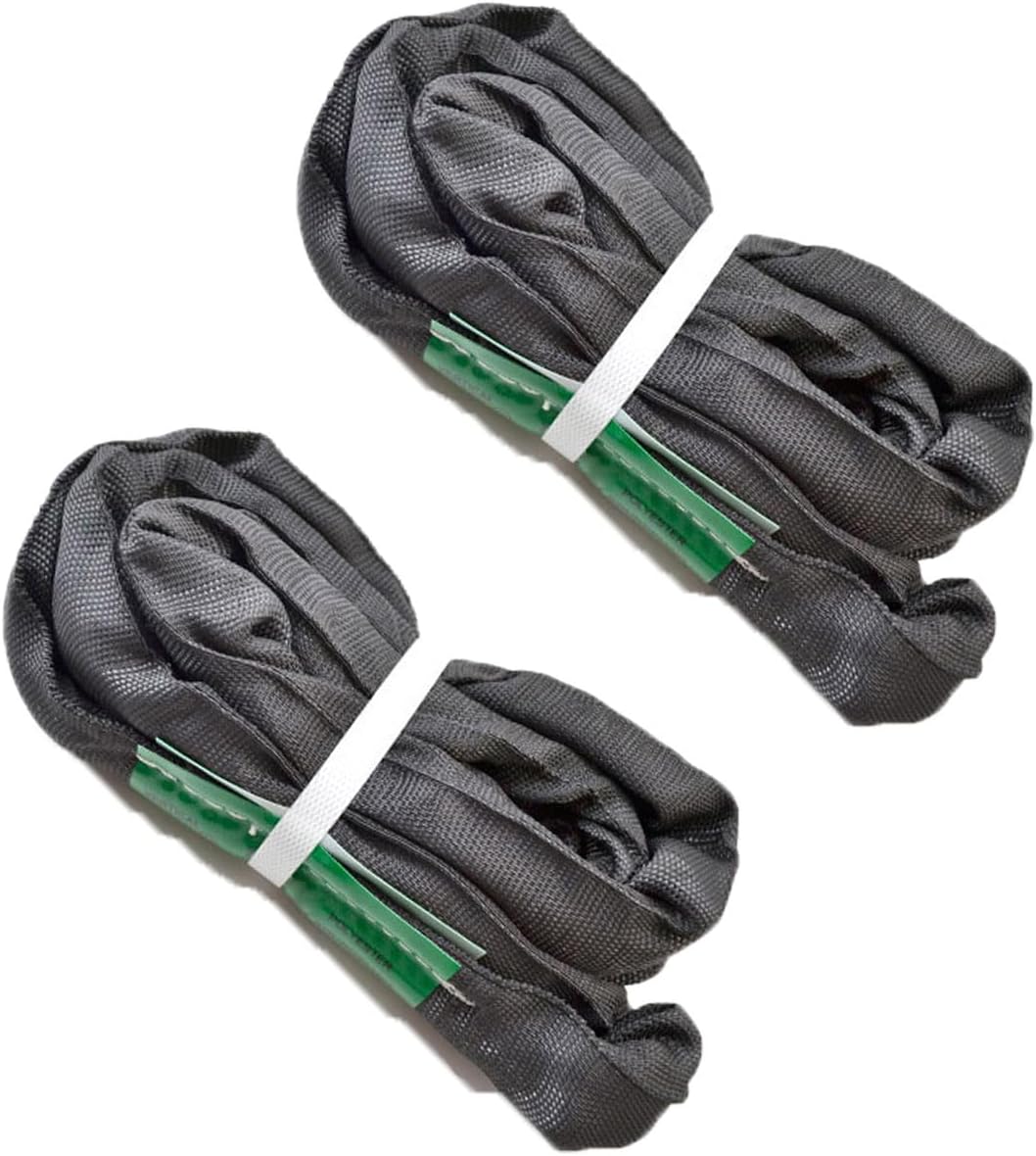 Black Spanset Round Slings 2-Pack 5300lb for Aerial Hoop Rigging polyeste sling for Yoga Hammock Aerial Silks Wrap Over Tree Limbs or Beams