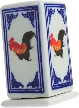 Hemobllo Ceramic Rooster Toothpick Holder Box Household Toothpick Jar Decor Smooth Polished Organizer Creative Rooster Pattern Design for Dining Table