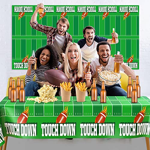 Btmooz 2 Pcs Football Tablecloth, Football Party Supplies, Super Football Birthday Party Decorations, 2Pcs 54" X 108" Disposable Plastic Football Field Tablecloth For Superbowl Party Decorations 2023 #TOP3