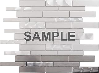 Modket TDH509SS-S Sample Brushed Nickle Stainless Steel Metallic Metal Swirling Effect Linear Modern Mosaic Tile Backsplash Kitchen Bath Bathroom Shower Interior Wall