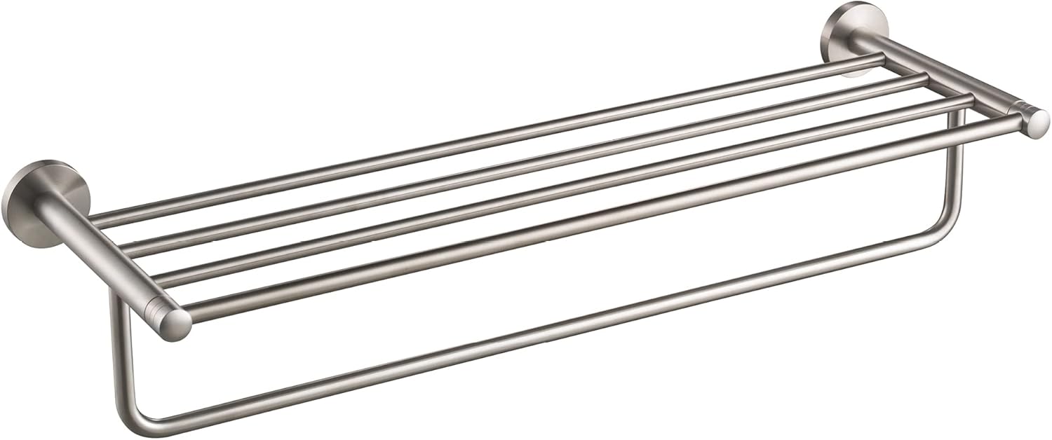 KRAUS Elie Bathroom Shelf with Towel Bar, Brushed Nickel Finish, KEA-18842BN