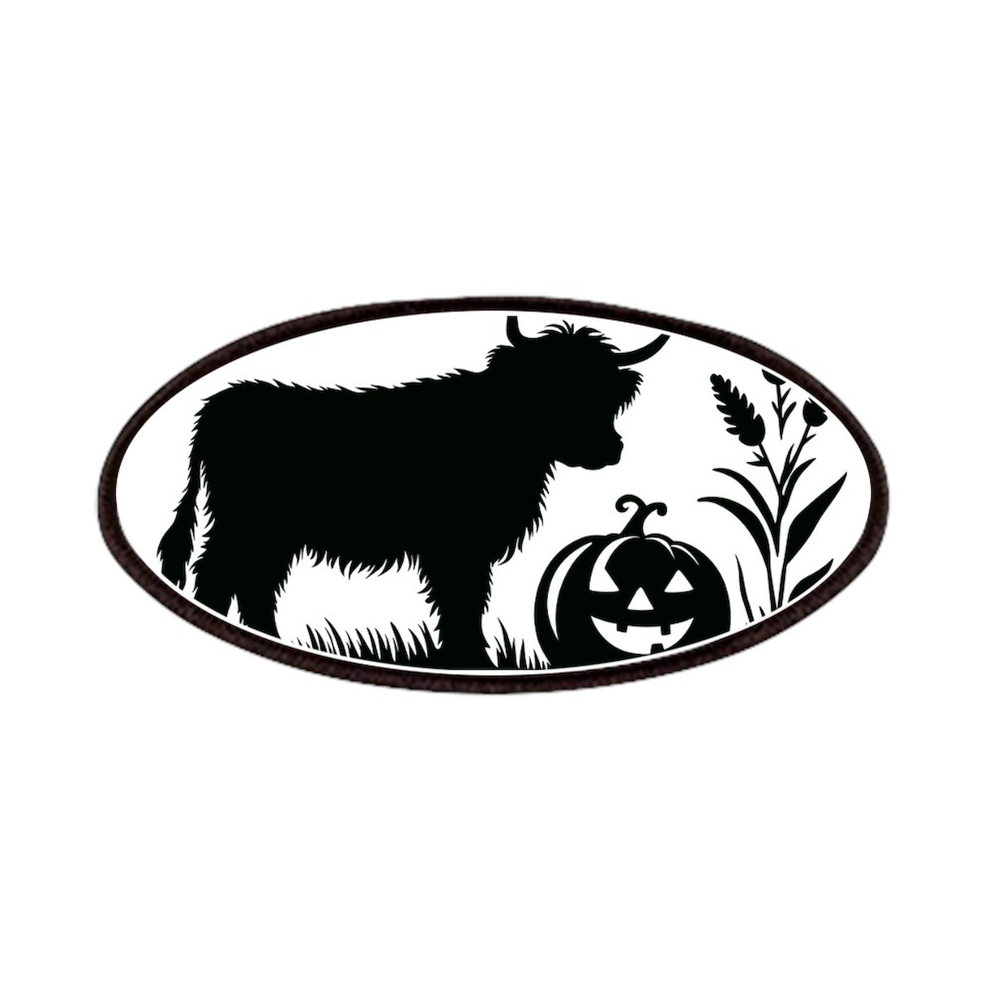 CafePress Highland Cow With Pumpkin 4