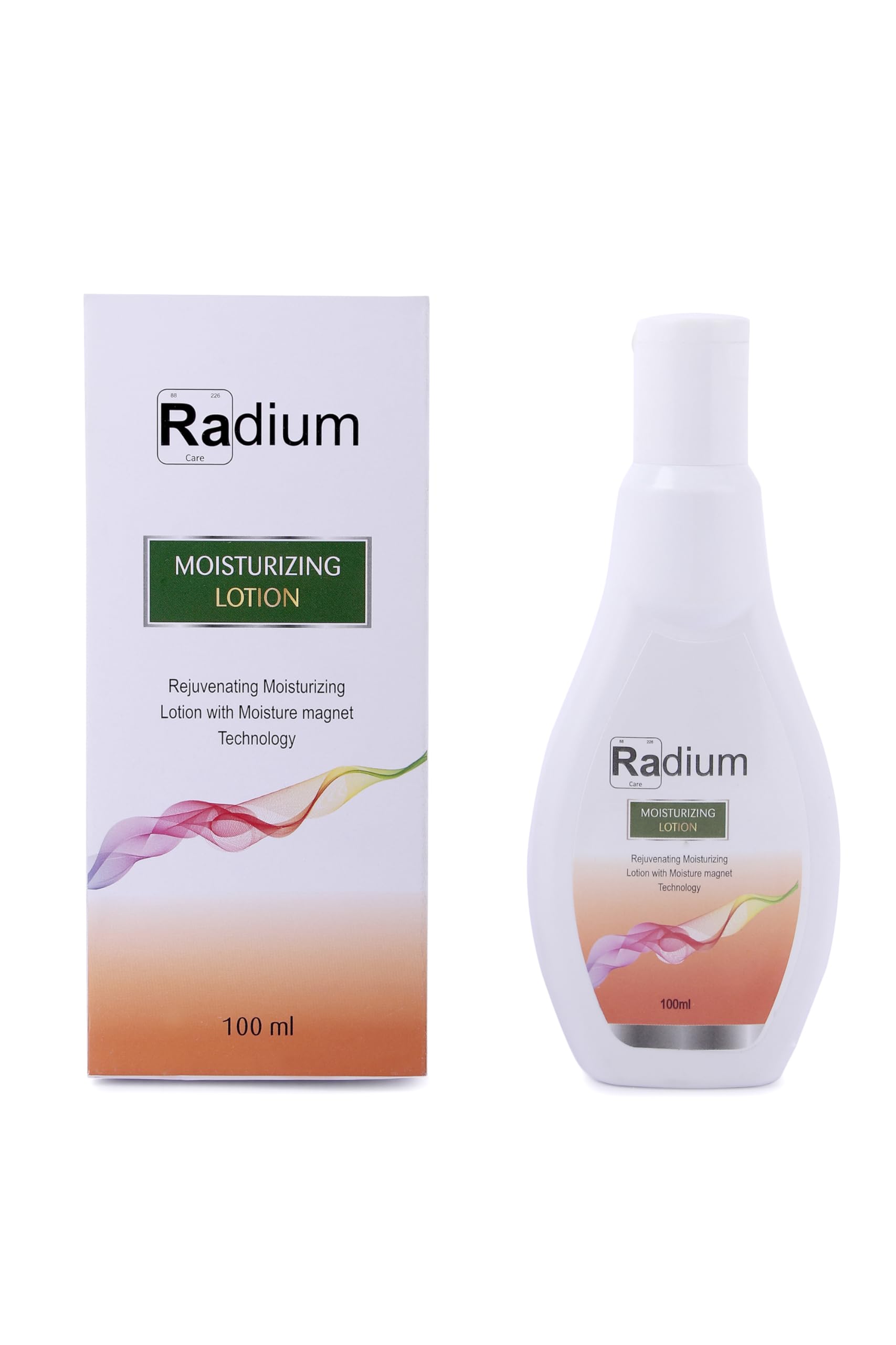 Radium Moisturizing Lotion - White - 100ml | Moisture Magnet Technology | Argan & Almond Oil Infused | For Soft & Smooth Skin | Deep Hydration for Skin Rejuvenation | Men and Women