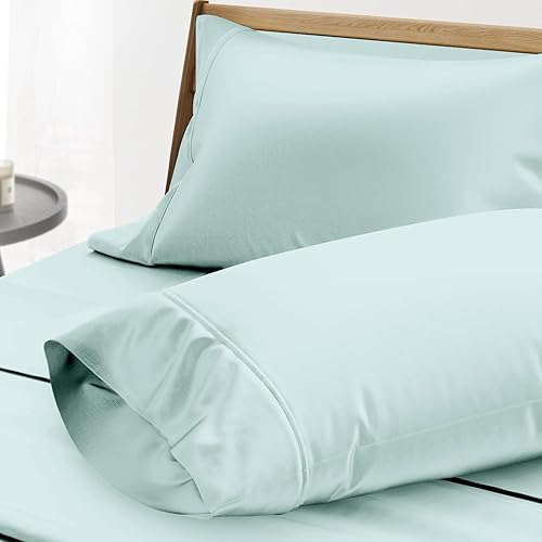 THREAD SPREAD Juego de 2 fundas de almohada de algodón 100 % puro de calidad egipcia de 1000 hilos, juego de fundas de almohada tamaño King, color