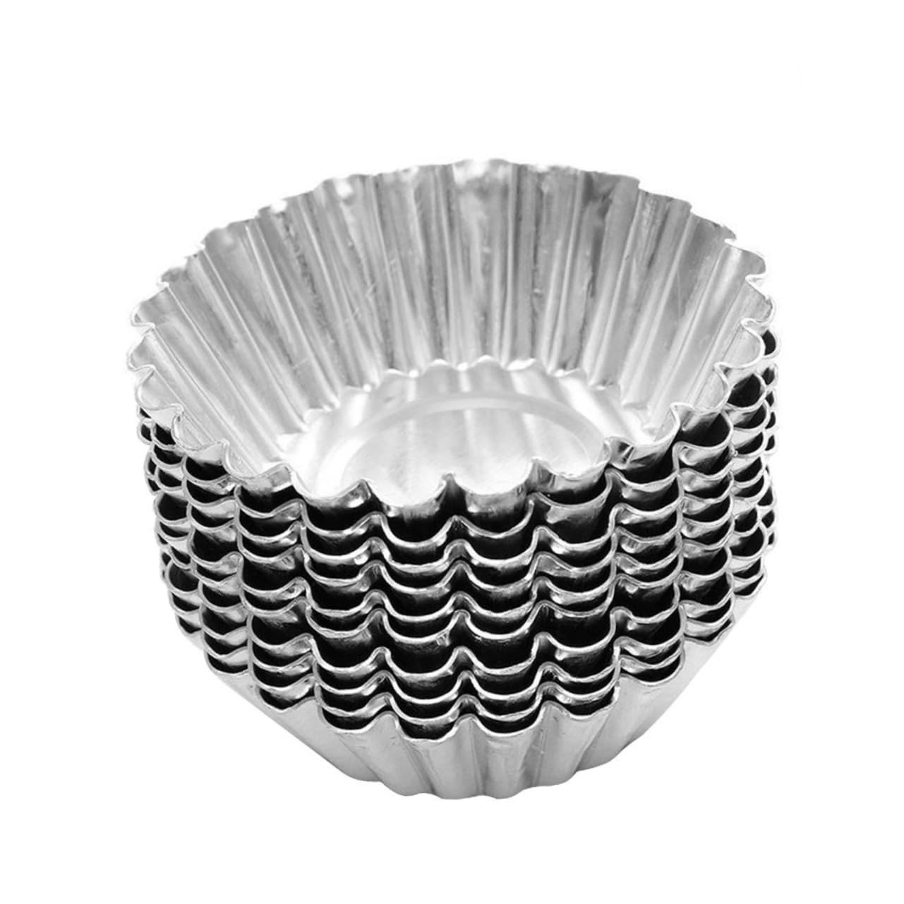 COLLBATH Moldes para Tartaletas de Huevo Hojalata Plata 100 Piezas