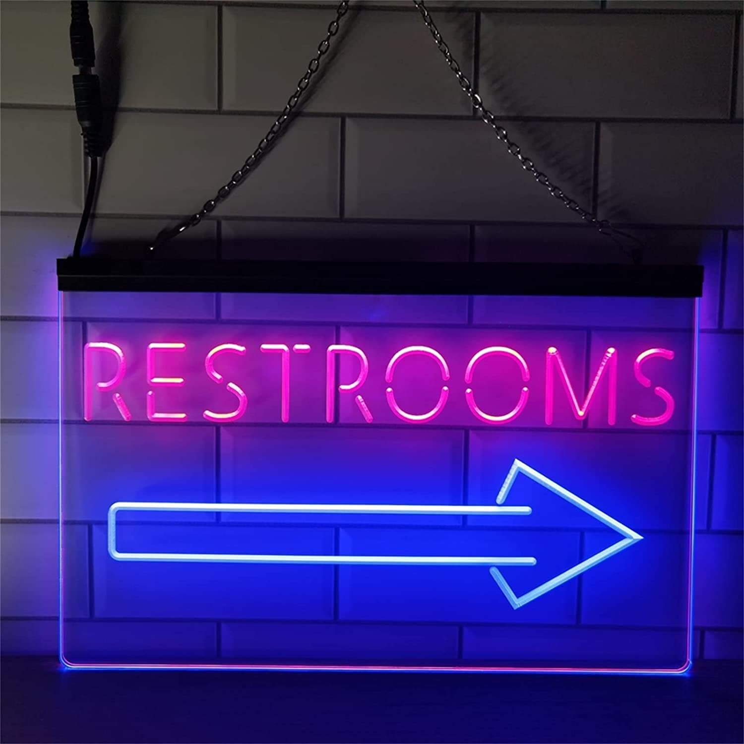 LNNW Neonowe światła LED Neon LED, akrylowy znak świetlny, neony toaletowe do wejścia do toalety WC Dla Hotel Pub Kawiarnia Pokój rekreacyjny Ściana(30x20cm)