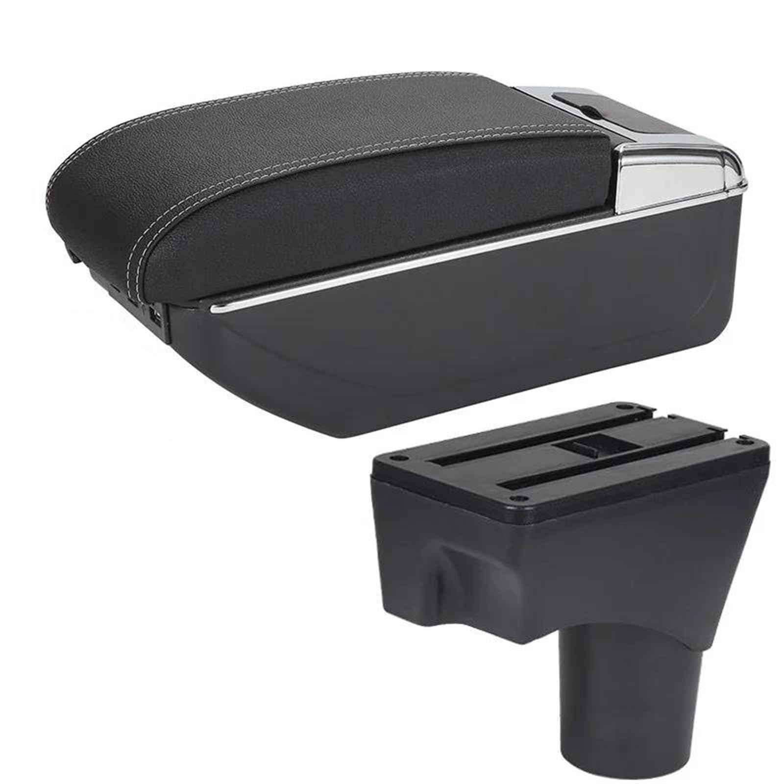 NMJLQW Storage Rack Car Decorative Styling Center Console Multifunctional Storage Box For March For Micra K13 For Sunny 2010-2022(B3 Black white 7USB)