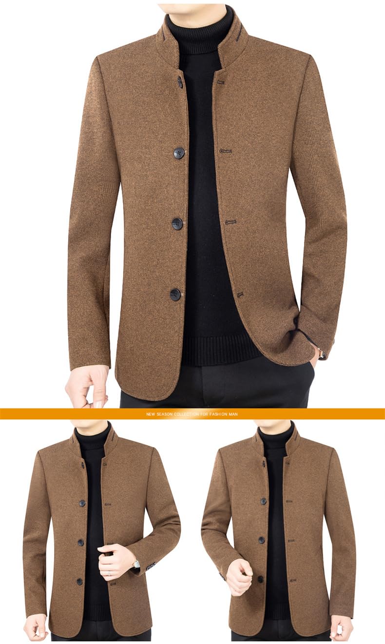 Chaqueta Tipo Blazer De Hombre con Cuello Alto Corte Ajustado Estilo Casual De Negocios Chaqueta De Traje Ligera Gabardina Corta Blazer Elegante E Informal Abrigo Deportivo De Tweed Ropa De Abrigo P