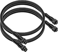 Vista 12 de BTF-LIGHTING Conector eléctrico de tuerca metálica de 2 pines, 18 AWG IP68, conector hembra macho de 7.87 pulgadas/7.9 in, cable de extensión