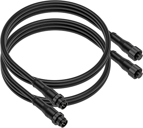 BTF-LIGHTING 9.84ft 3 Pin 18AWG IP68 Cable de extensión con conectores macho y hembra para un solo color WS2811 WS2812B etc Tira LED 0.591 in tuerca