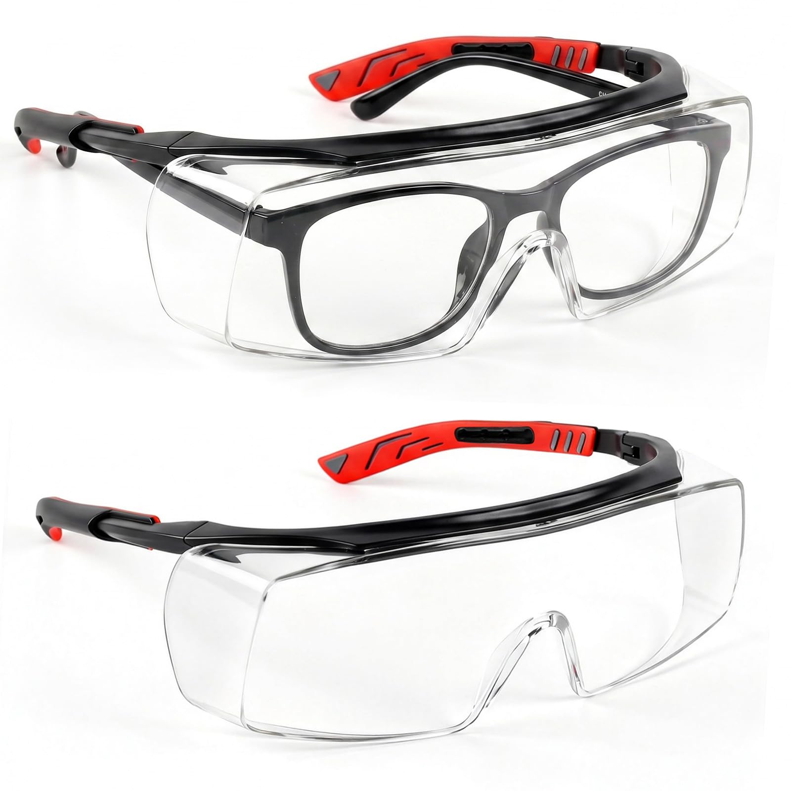 Dexpally 2 Pack Clear Safety Glasses for Work, Safety Goggles Scratch Resistant with Side Shields, Protective Glasses for Construction, DIY, Workshop, Gardening & Industrial Work