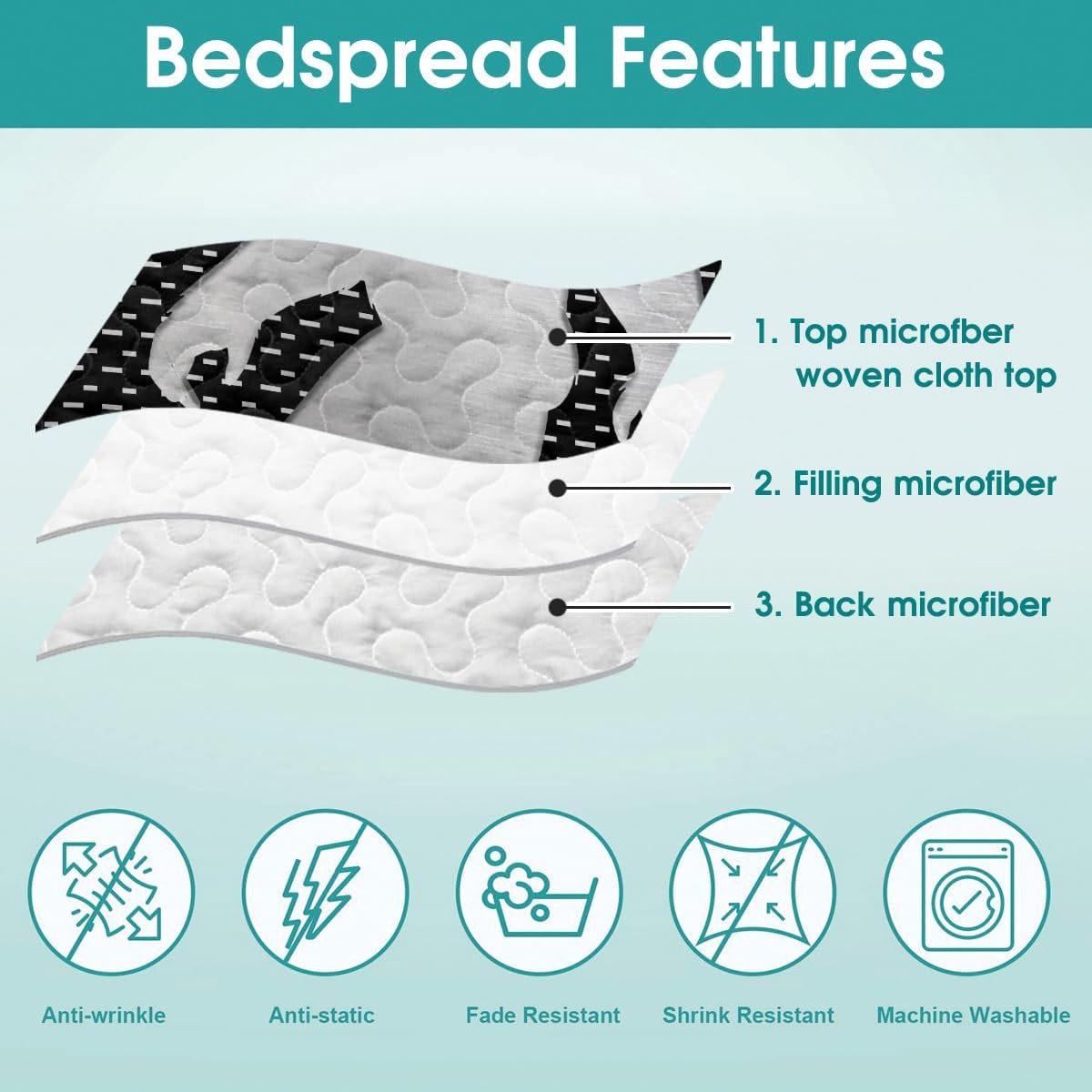 Bigfoot Quilt Set - Grey Silver Bigfoot Sasquatch Duvet Cover Set Bedding Set Comforter Cover for Crib Kids Microfiber King Twin Comforter Decor