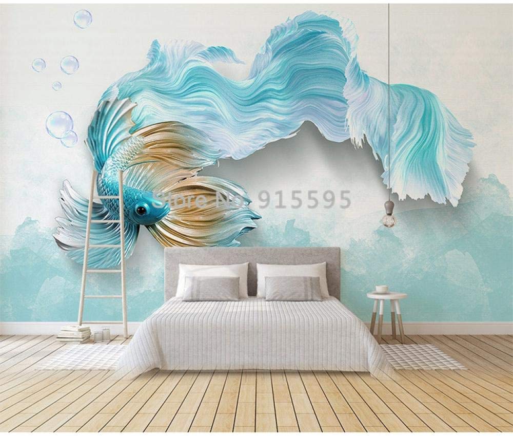 Papier peint 3D paon bleu pour transformer le mur de votre salon