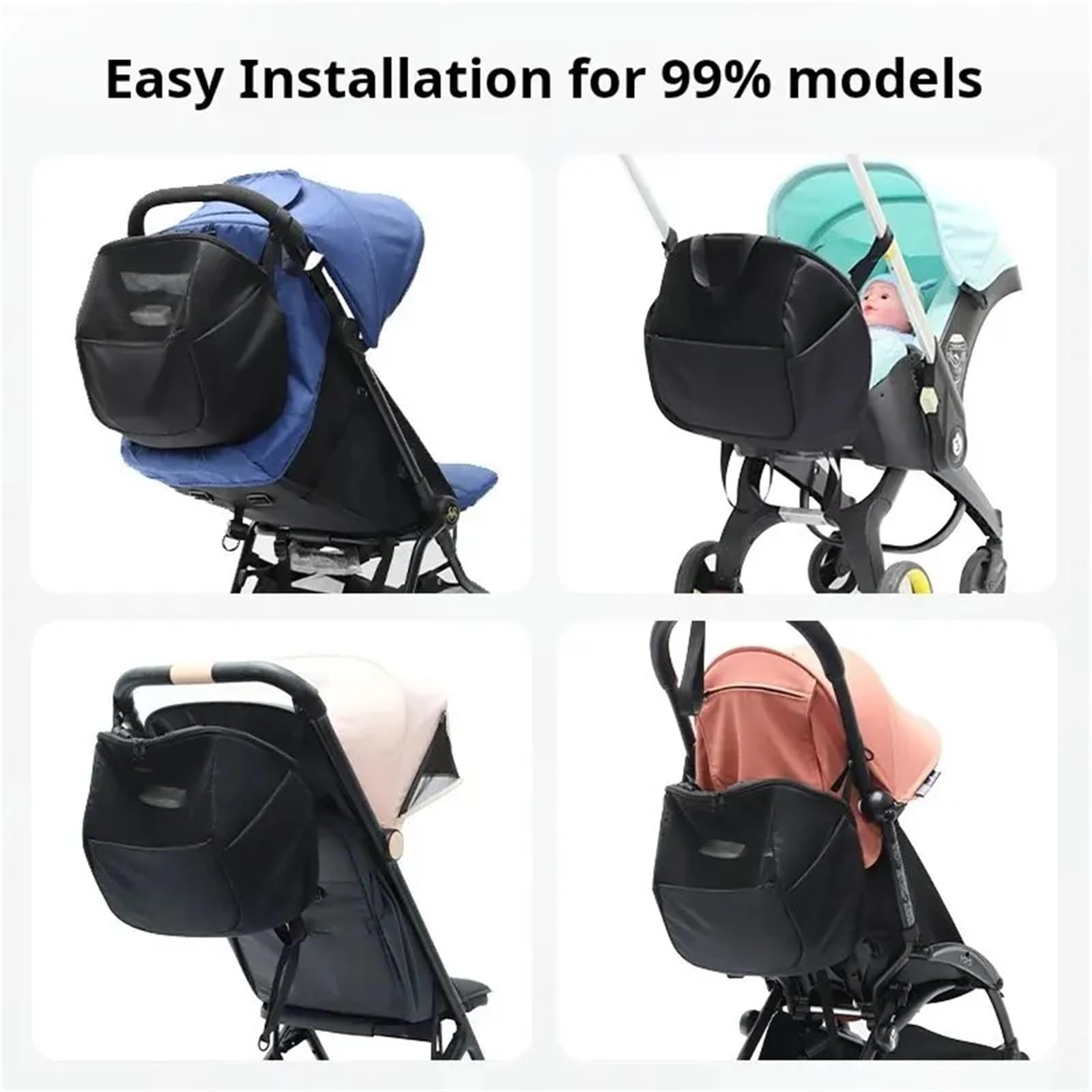 Borsa Passeggino Universale Borsa appesa for Passeggino for Bambini Zaini portaoggetti a Zone multifunzionali Portatili di Grande capacità