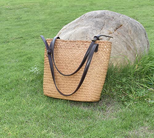 Ticyack Straw Tote Bag - Straw Women's Shoulder Bags, Straw Purse For Womens/Handmade Handbag #TOP7