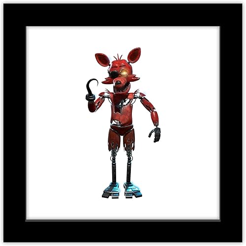 Trends International Gallery Pops Five Nights at Freddy's - Arte de pared Foxy, versión enmarcada en negro, 12 x 12 pulgadas
