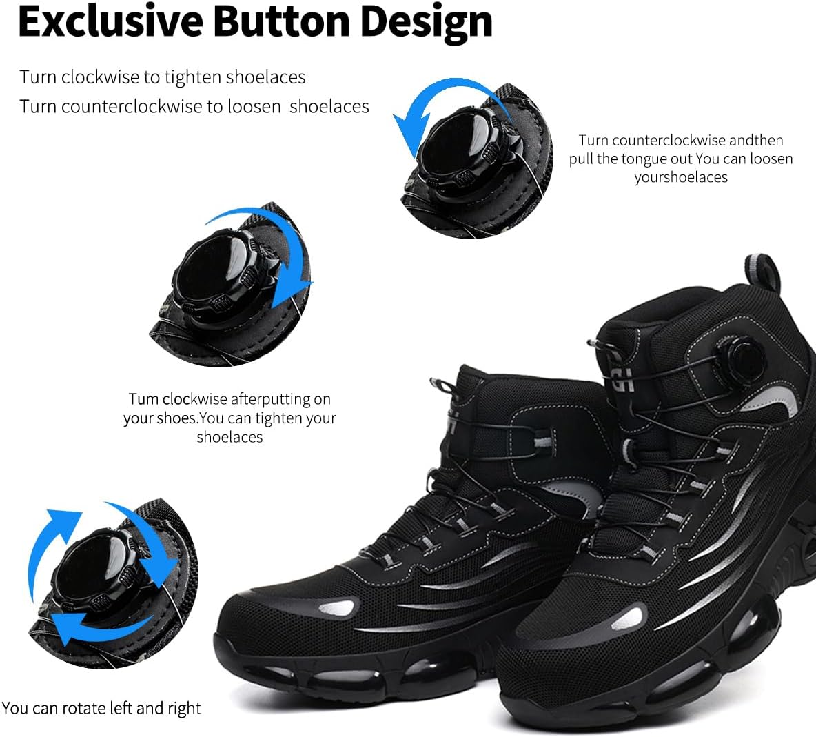 Steel Toe for Men Work Sneakers Industrial & Construction Work Safety Shoes Puncture-Resistant Non-Slip Waterproof Lightweight Comfortable - Image 5