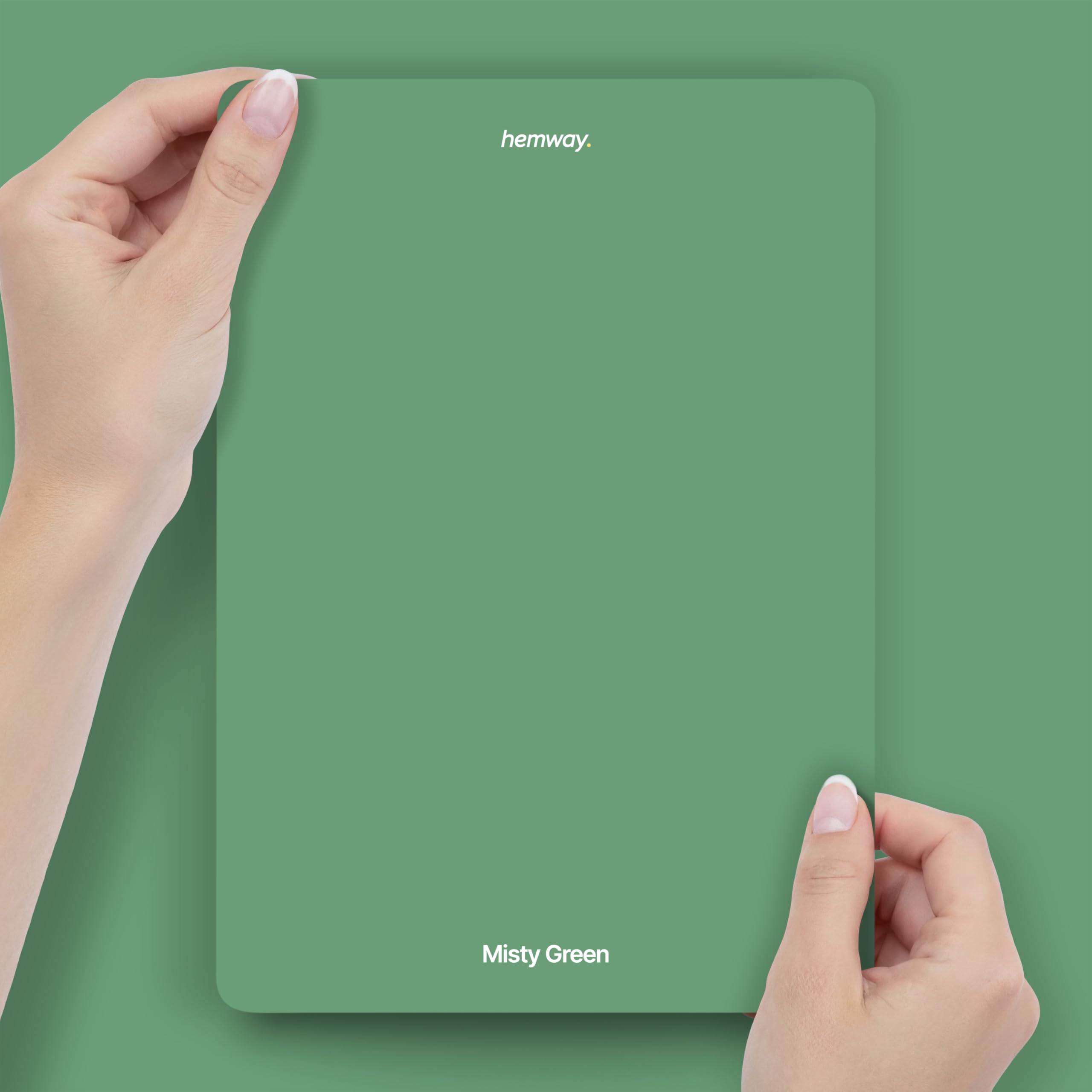 Hemway Misty Green Peel & Stick Sample Chalk Paint | A5 Accurate Colour Swatch, Mess-Free Alternative to Paint Tester Pots, Easy To Use, Eco-friendly, for Interior Furniture & Walls