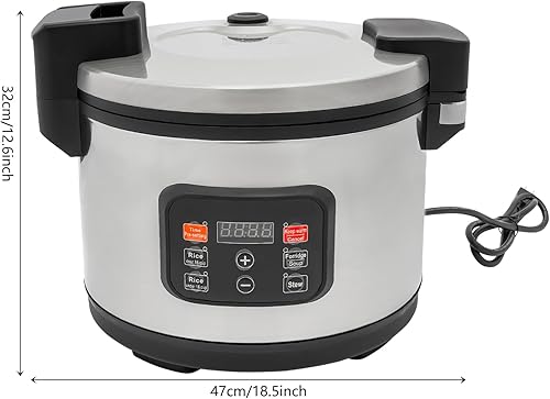 Vista 46 de Calentador de arroz eléctrico, calentador de arroz comercial de acero inoxidable resistente, con ajustes de temperatura, olla de arroz, calentador