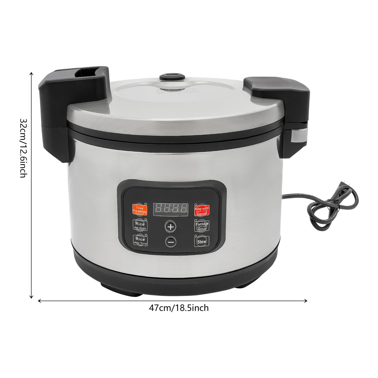 Commercial Rice Cooker, 13L Large Multifunctional Rice Cooker, Large Capacity Rice Cooker, for Restaurant Company Canteen Use, LED Display