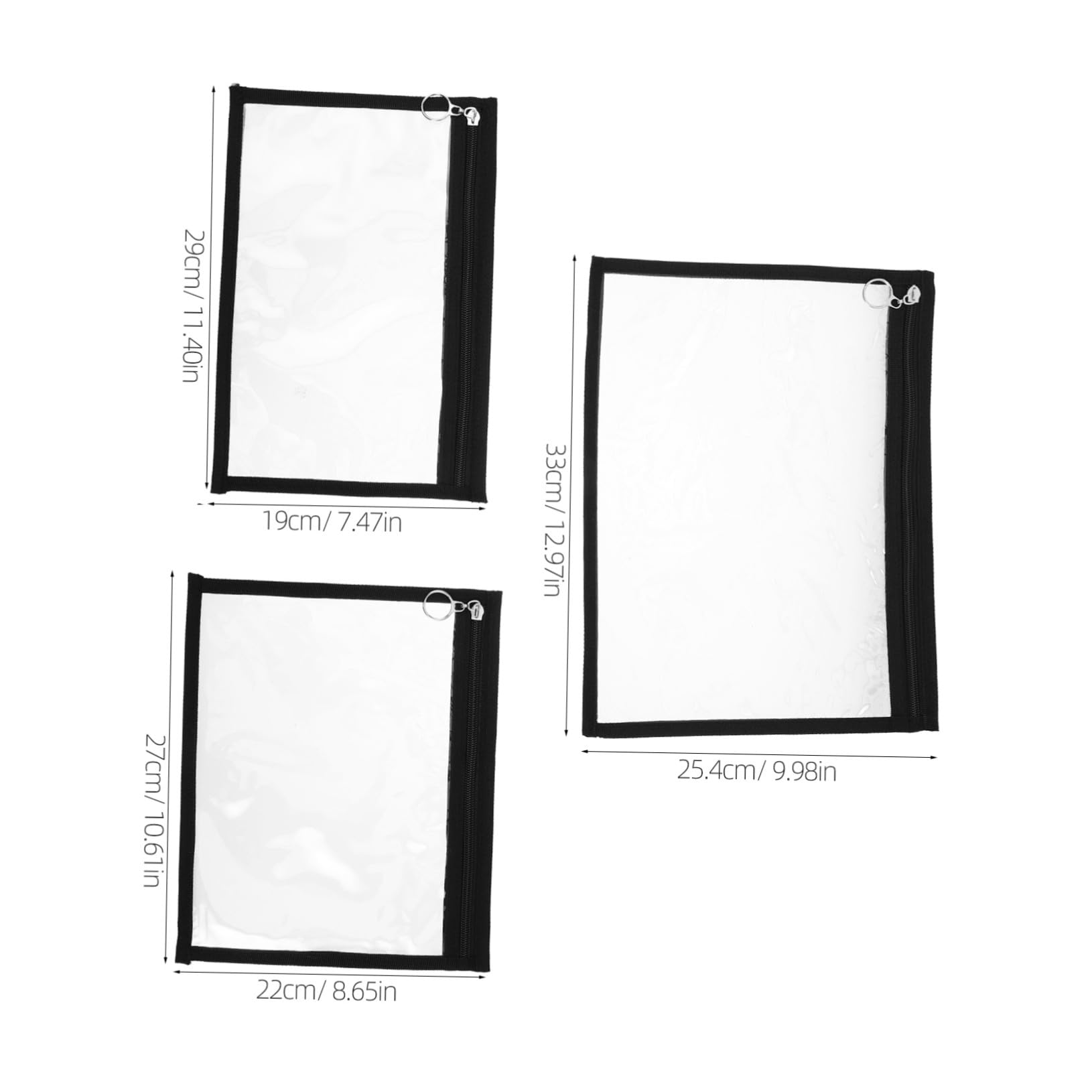 VILLCASE Bolsa de Documentos Pvc Transparente Cremallera, 12 Piezas