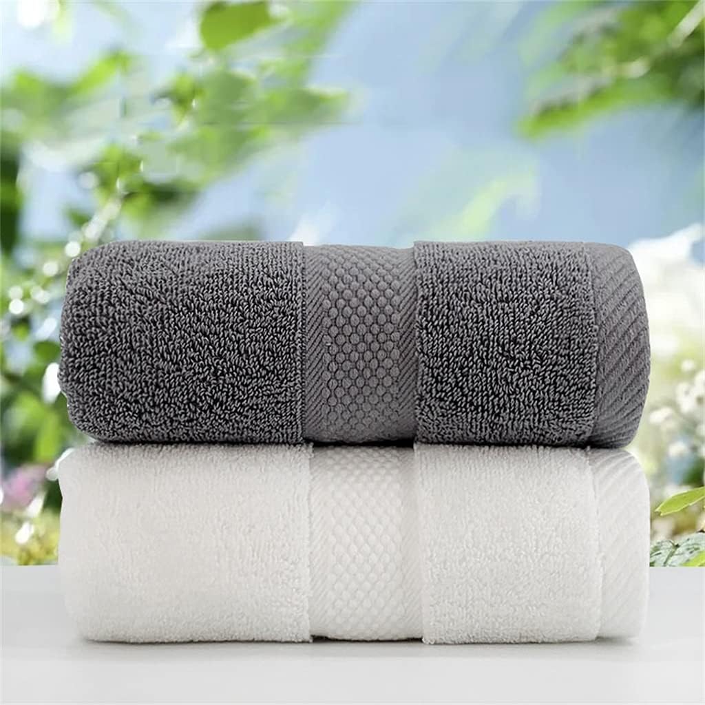 2 Packs of Towels Cotton Wash and Bath Water-Absorbent Men's and Women's Soft Couple Handkerchiefs(A)