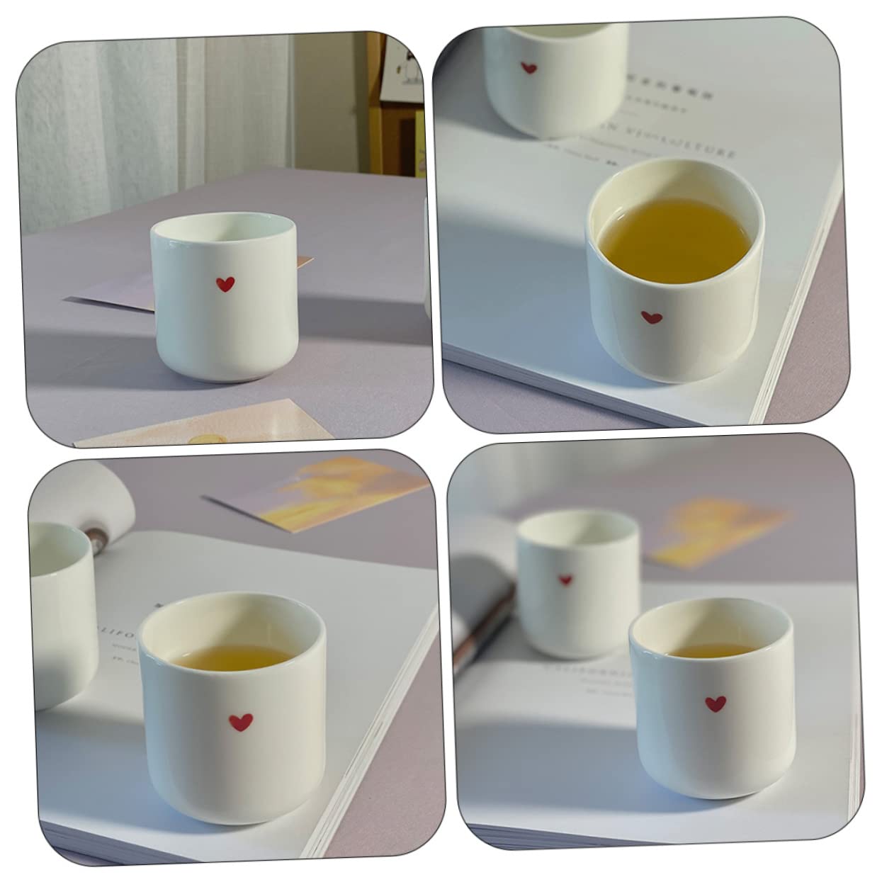 Taza de café expreso Tazas de café únicas - Taza de café Tazas en forma de corazón Taza de té de cerámica Taza de té de porcelana expreso Taza de té Taza de cerámica Vaso de jugo Amantes Concentrado