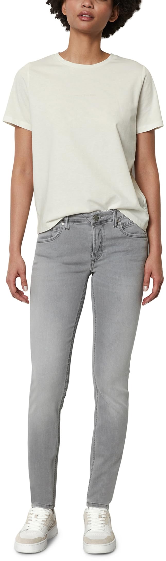 Marc O'Polo Denim Damen ALVA, lässige Damen Jeans, Damen Hose im Used-Look, hochwertige Denim Jeans mit schmalem Schnitt