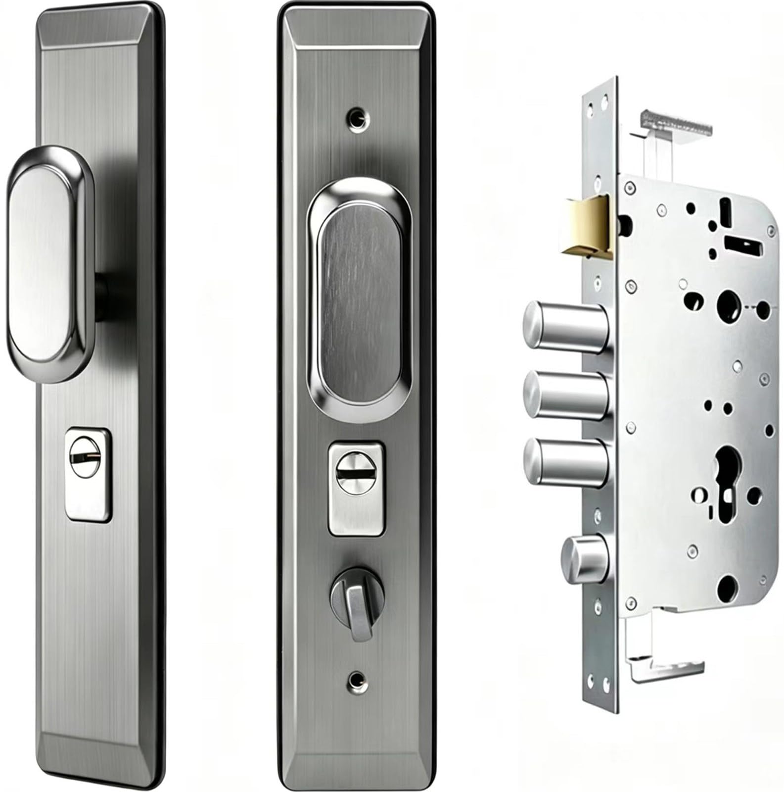 Kit di Serratura a Incasso Multipunto ad Alta Sicurezza per Porte, Sistema di Sicurezza Antifurto per la Casa(B+Inside Open)