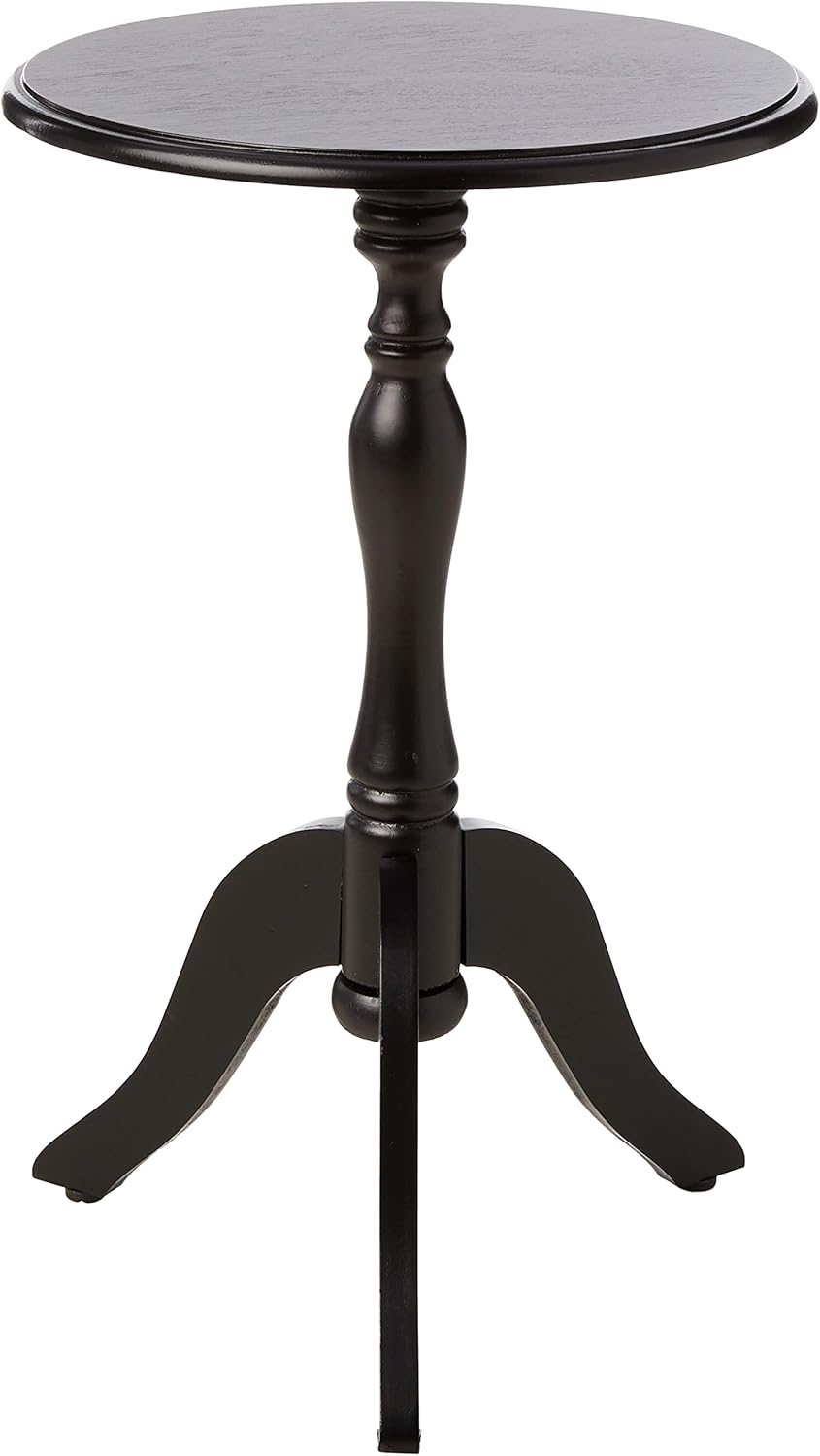 Decor Therapy Simplify 24" End Side Table, 24 x 19.5 x 15.75, Espresso & Simplify Pedestal Accent End Table, 24" x 15" x 15", Black : Everything Else