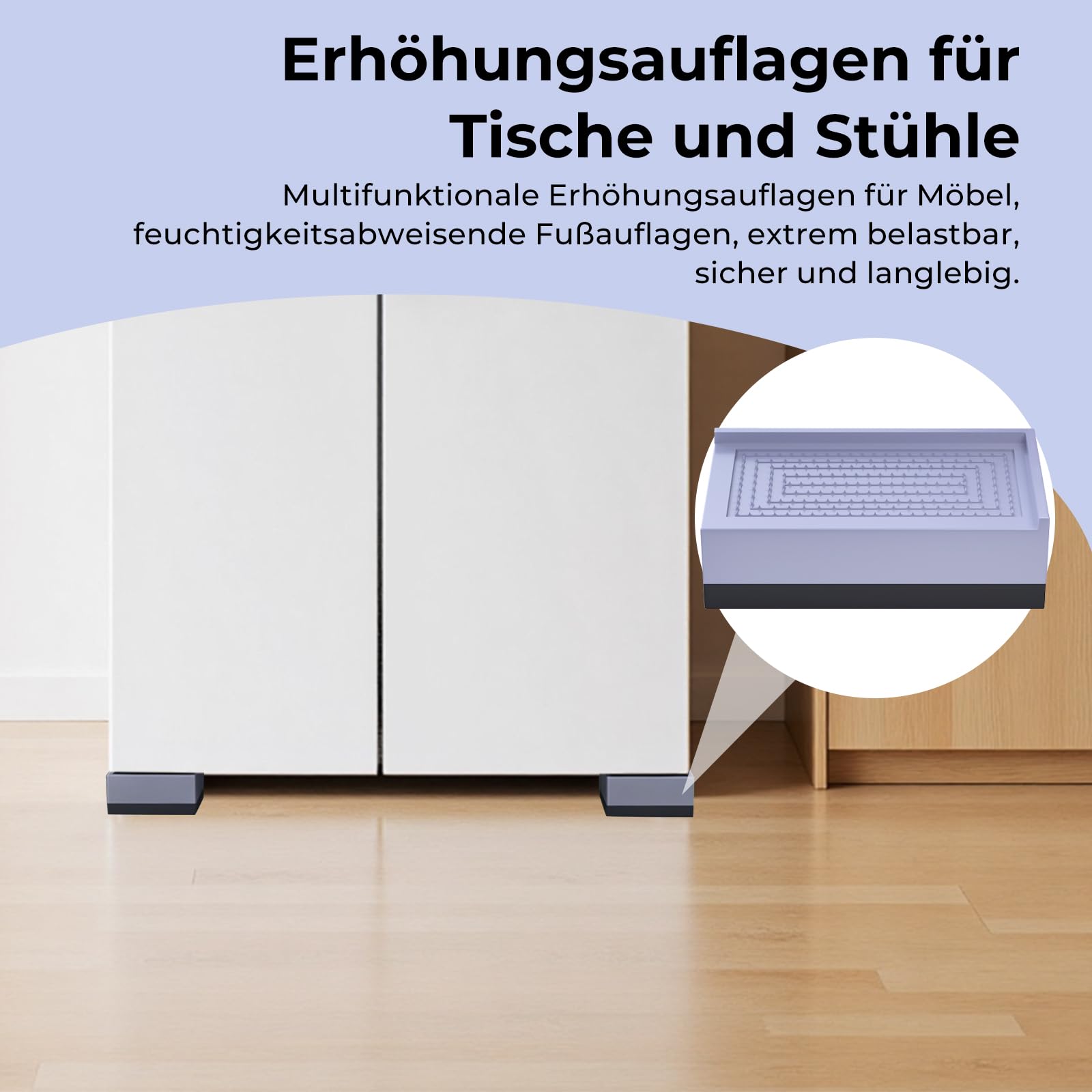 4 elevadores de muebles, patas de muebles de 4 cm, altura regulable de cama, elevador de mesa, patas de refuerzo para muebles, elevadores para lavadora, mesa, sofá y silla