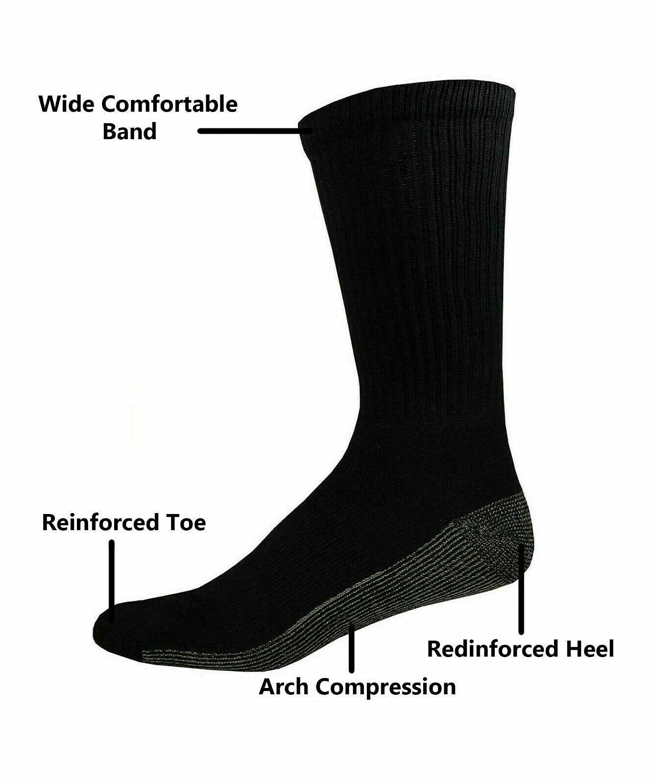 Calzini da lavoro unisex in cotone ricco, 43-46 EUR 43-46, colore bianco e nero, resistente, imbottiti, in cotone, tutte le confezioni