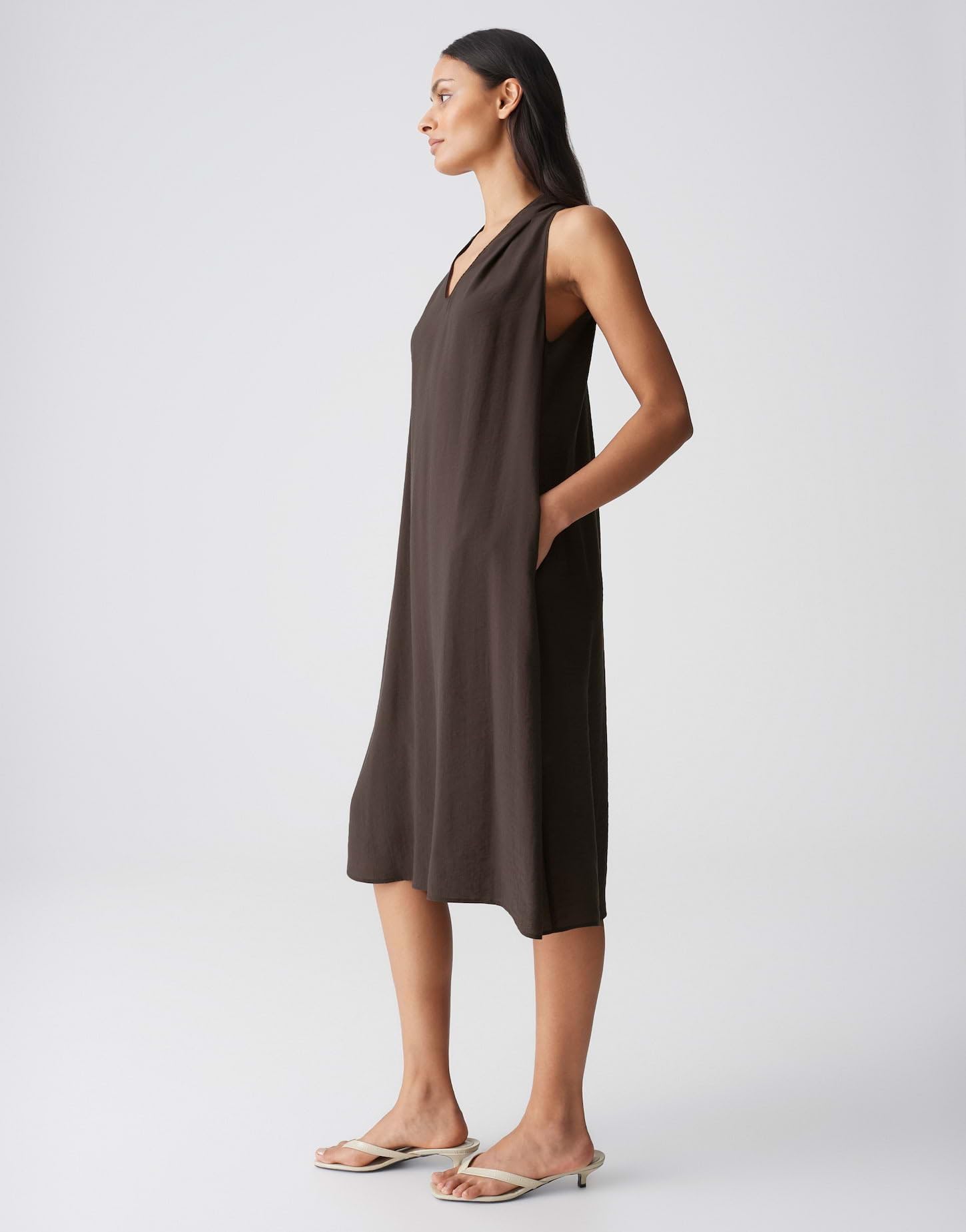 OPUS Damen Midikleid | Neckholderkleid aus feinem Modal Mix