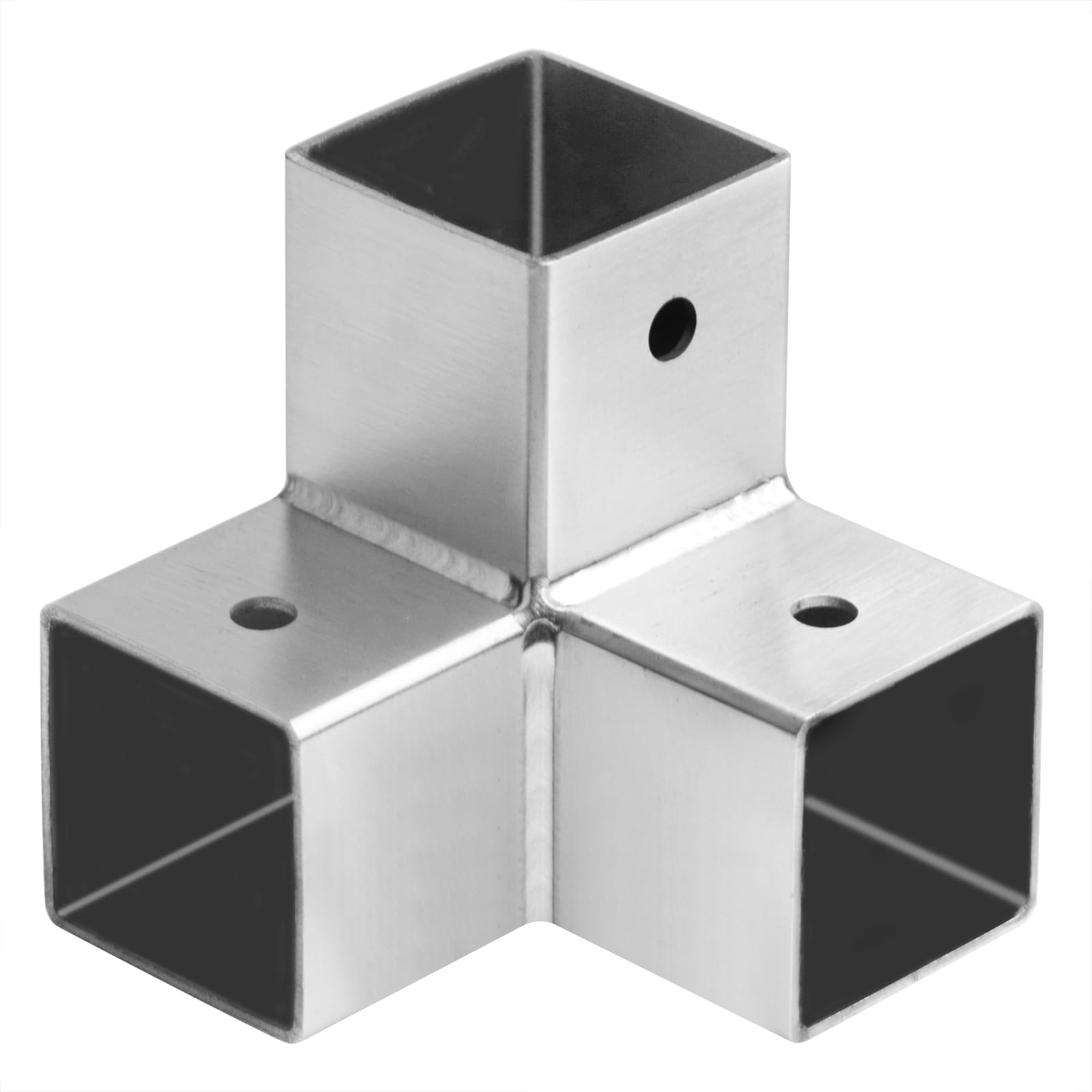 YIDU69Q 6 Pcs Stainless Steel 1" Square Tubing Connector, 3 Way Structural Corner Coupler for Fence Rail