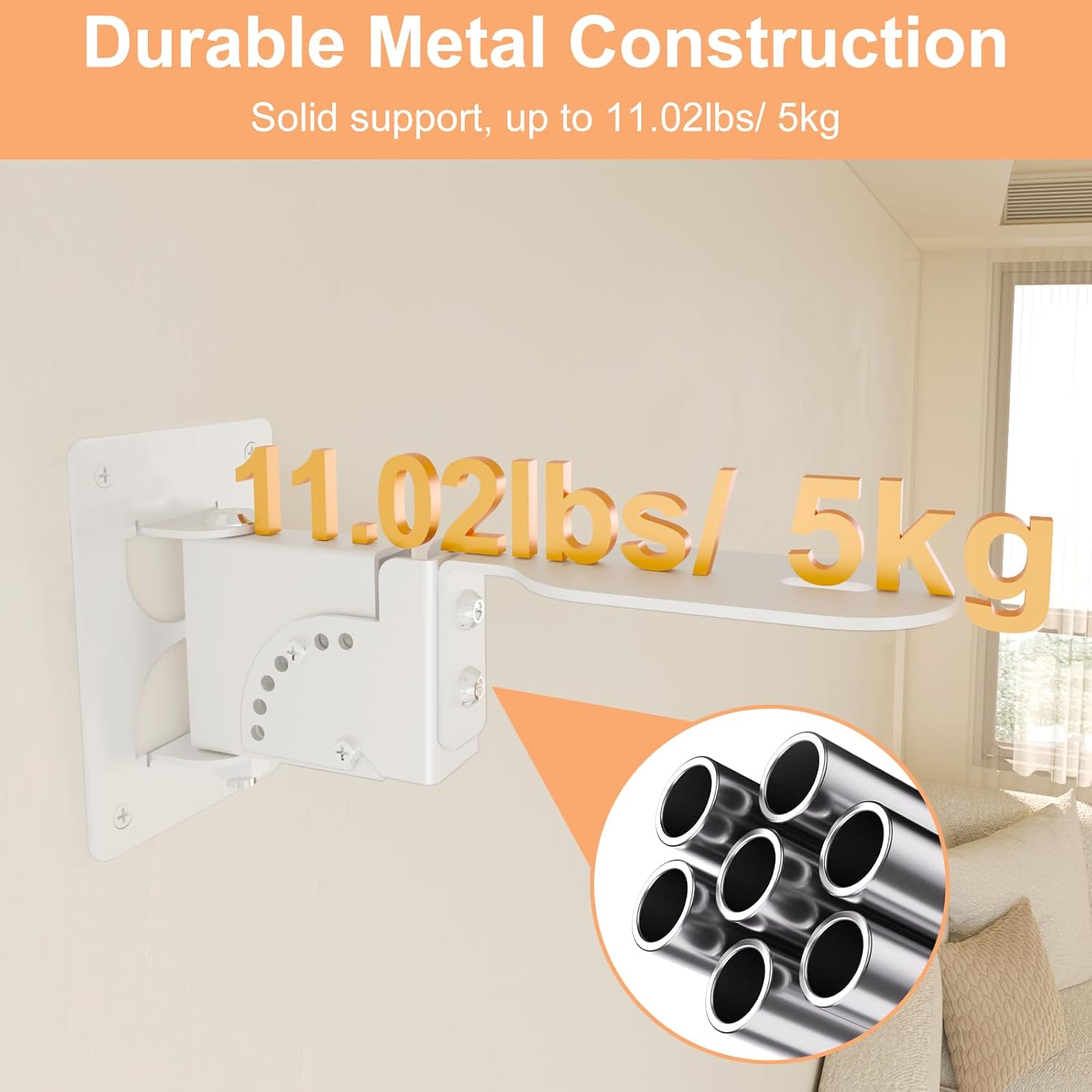 Adjustable Speaker Wall Mount Only Compatible with Devialet Phantom II, Surround Bluetooth Speaker Wall Mount for Phantom II 95dB 98dB, Stable to Hold, White