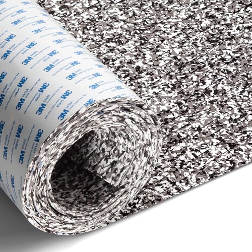 Fullfire Boat Flooring EVA Foam Decking Sheet, Camo Gray White Small Diamond Marine Deck Floor with Self-Adhesive Backing for Bass Boat Pontoon Boat Jon Boat Yacht Kayak RV Stairs Floor 94