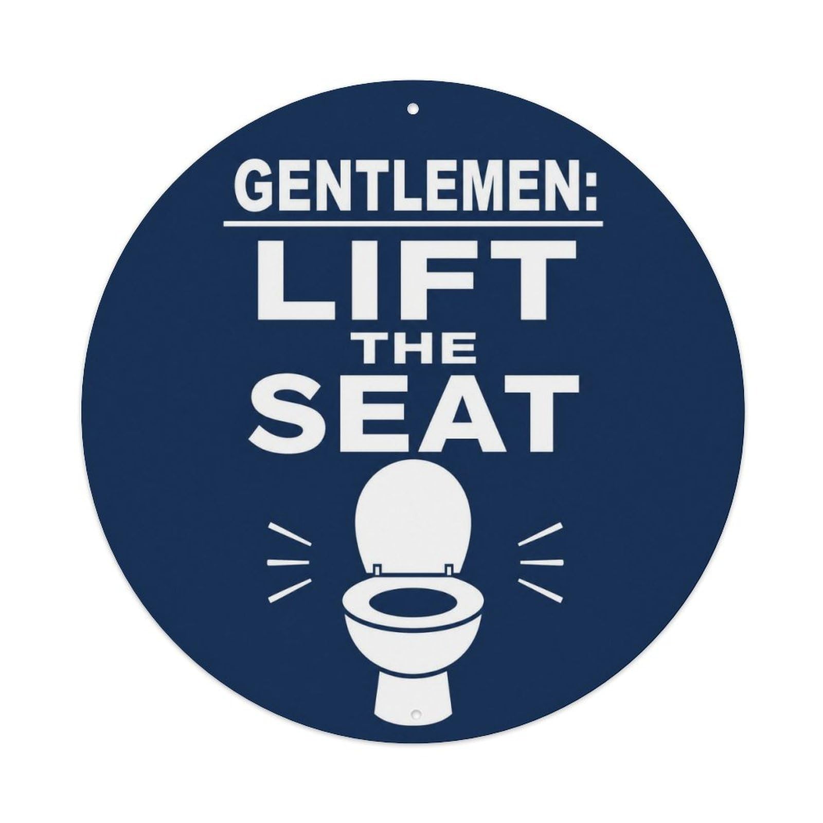 Olyhtr 8X8inch Classic Style Gentlemen Lift Seat Satire Typography British Retro Metal Tin Sign