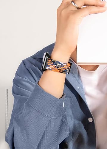 Miniatura 7 de Atenzol Compatible con correas de Apple Watch de 1.929 in, 1.772 in, 1.732 in, 1.654 in, 1.614 in, 1.575 in, 1.496 in, hebilla magnética trenzada