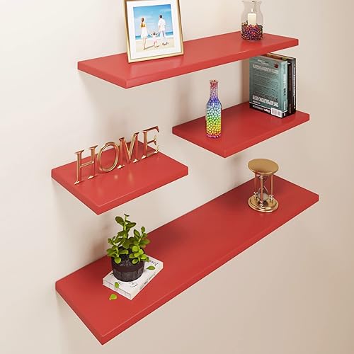 Miniatura 45 de Livelynine Papel tapiz de pared rojo de 15.8 x 394 pulgadas, papel tapiz extraíble para despegar y pegar, rollo de vinilo rojo, autoadhesivo, sin