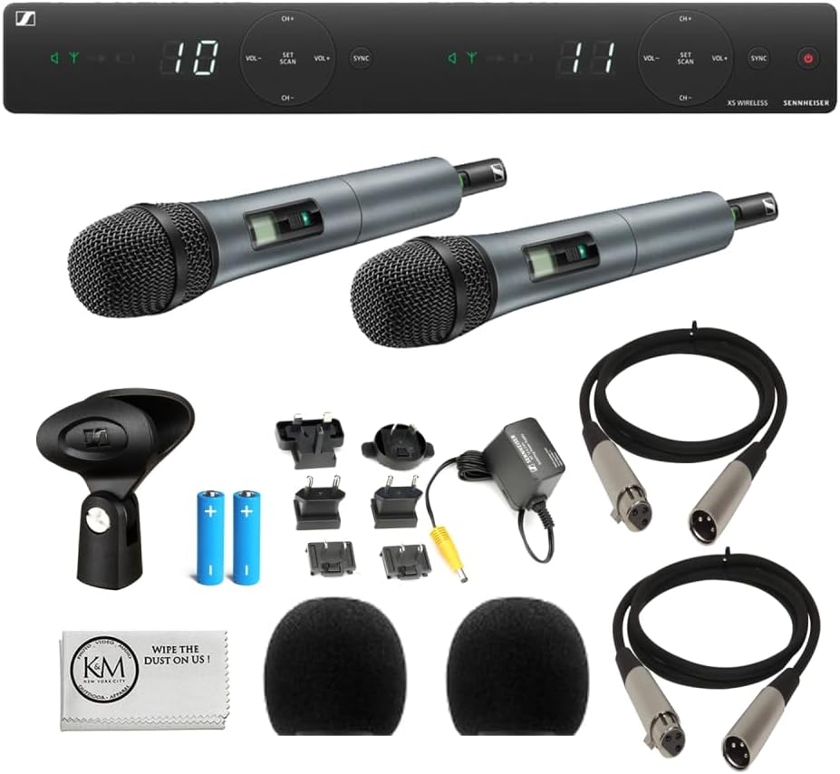Sennheiser XSW 1825 DualVocal Set Two 825 Handheld Microphones Bundled with 2 x