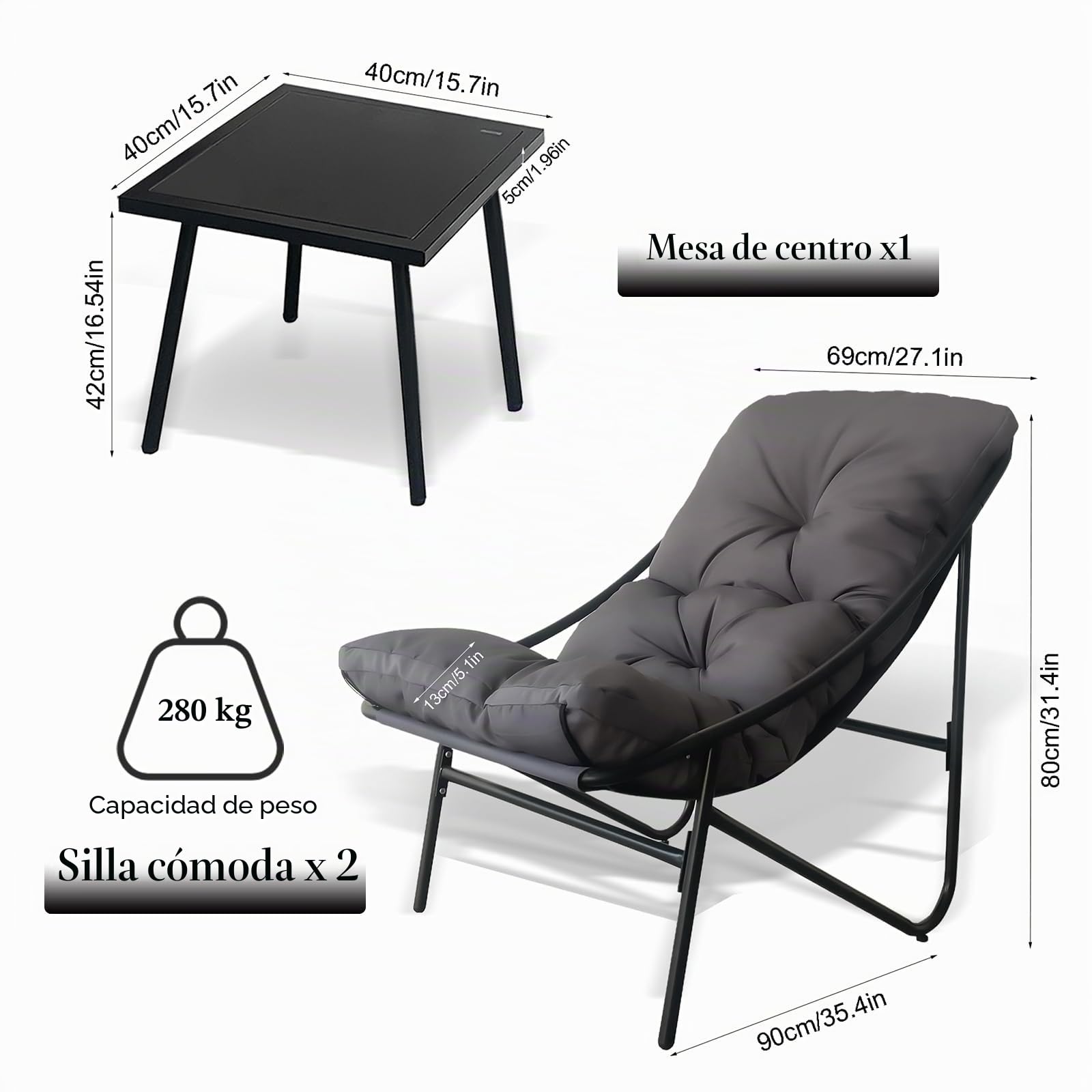 Juego De 3 Mesa Y Terraza, 2 Personas Juego De Muebles De JardíN, 2 Sillón con Cojines, 1 Mesa con Cristal, Mesa Y Sillas para Terraza, BalcóN, Patio, Porche, Piscina. (Marrón)