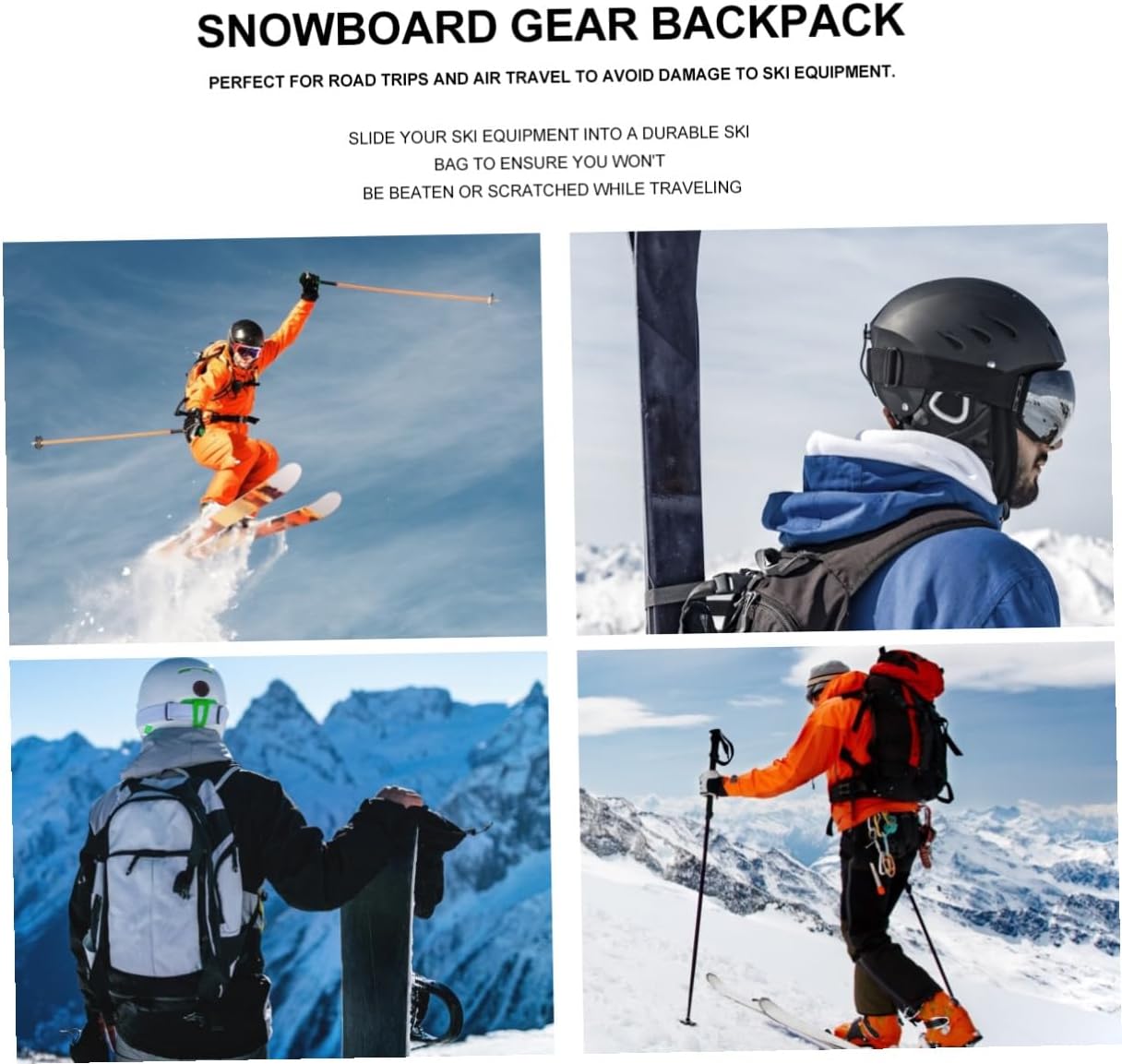 Snowboard Cover and Gear Backpack, Lightweight Snowboard Protection Bag with Shoulder Straps, Convenient Storage for Travel and Winter Sports