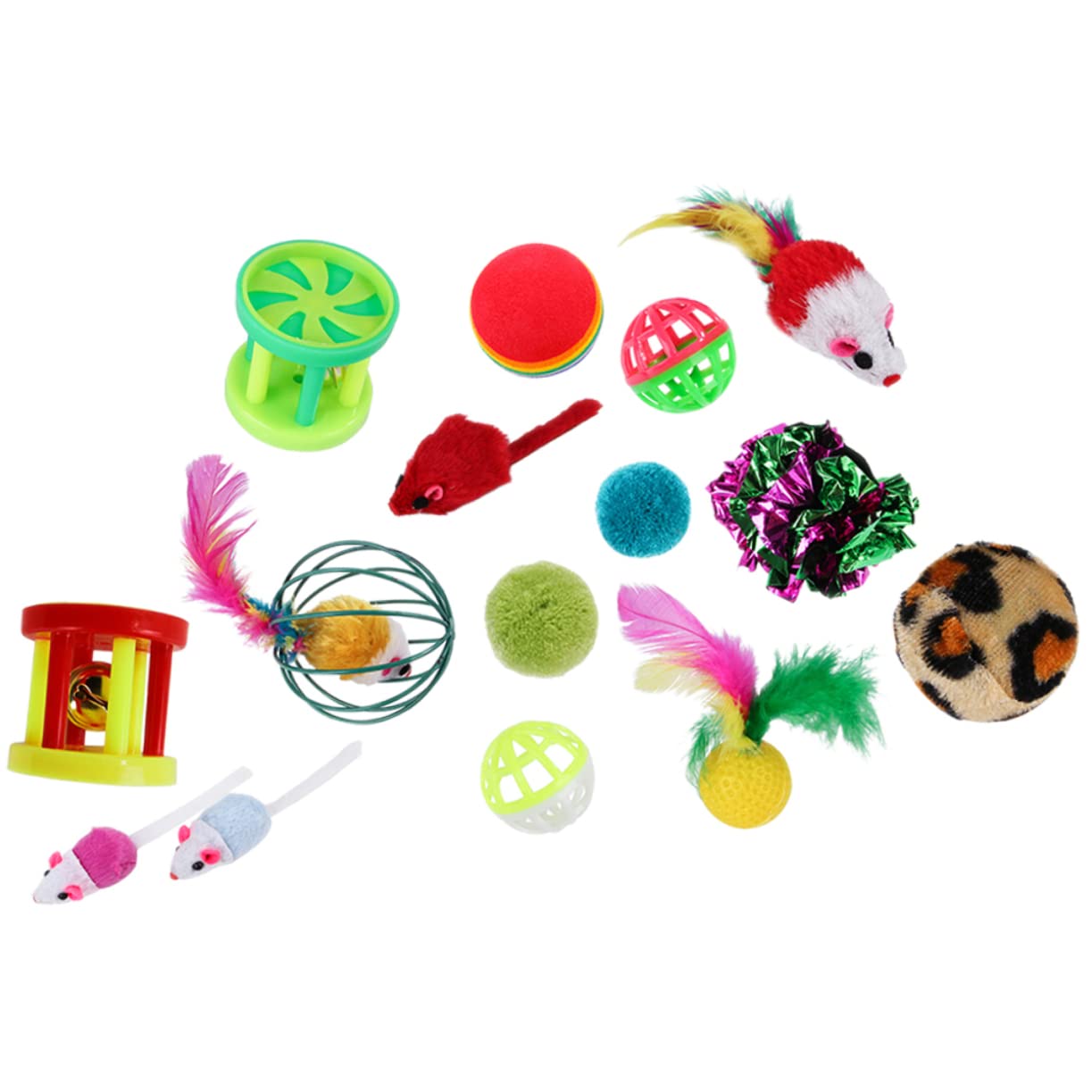 FOMIYES 96stücke Katzen-spielzeugset Mit Federn Und Glocken Interaktive -spielzeuge Für Kätzchen Spiel Und Jagdinstinkten