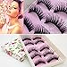 Makeup 5 Pairs Natural Long Fake Eye Lashes Handmade Thick False Eyelashes Black