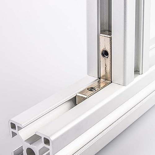 Miniatura 5 de uxcell Soporte de junta interior en forma de L, 4 conectores de esquina interior con tornillos M6 para ranura de perfil de extrusión de aluminio