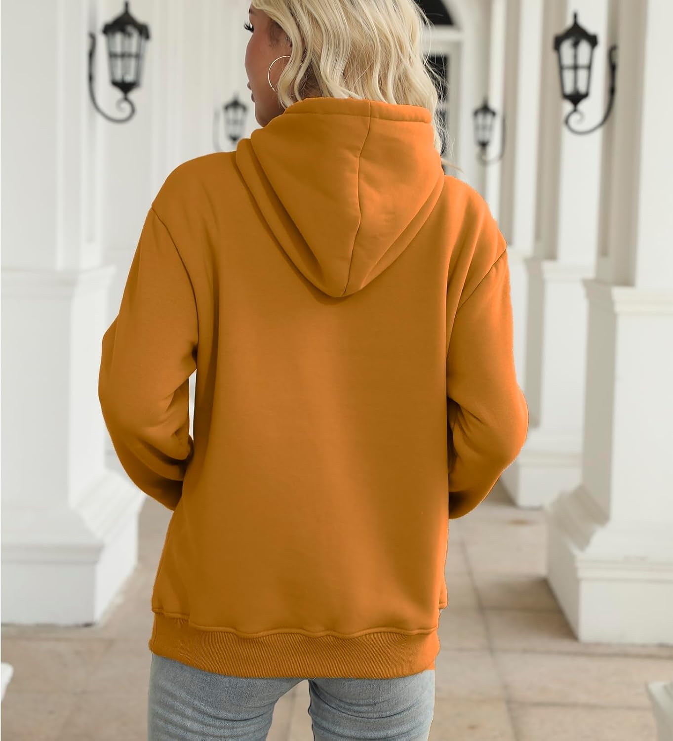 Womens Warm Fleece Hoodie Sherpa Winter Pullover Sweatshirts Long Sleeve Casual Trendy Drawstring Hood with Pockets - Image 2