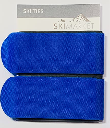 SkiMarket - Coppia di fascette da sci Jumbo, 7 fantastici colori (blu)